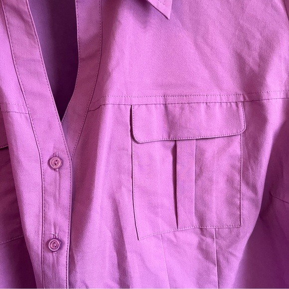 Pennington’s / Short Sleeve Button-Down Top, Size 5X, Purple - Picture 2 of 5